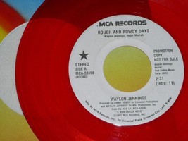 Waylon Jennings Rough And Rowdy Days Promo 45 Rpm Record On Red Vinyl 1987 - $24.99