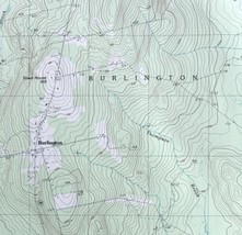 Map Burlington Maine USGS 1988 Topographic Vtg Geological 1:24000 27x22&quot; TOPO13 - $44.99