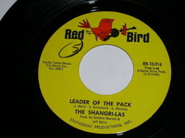 The Shangri Las Leader Of The Pack 45 RPM Record Red Bird Label - £14.95 GBP