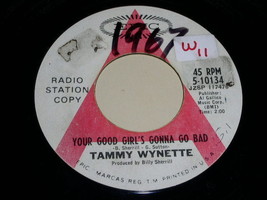 Tammy Wynette Your Good Girl&#39;s Gonna Go Bad Promotional 45 Rpm Phono Record 1967 - £15.22 GBP