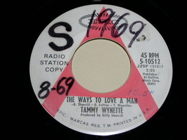 Tammy Wynette The Ways To Love A Man Promotional 45 Rpm Phonograph Record 1969 - £14.66 GBP