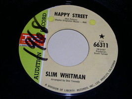 Slim Whitman Happy Street Promo 45 Rpm  Record 1968 - $18.99