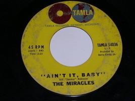 Smokey Robinson Miracles Ain&#39;t It Baby 45 Rpm Phonograph Record Tamla - £12.53 GBP