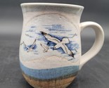 Vintage Otagiri Flying White Seagull Bird Blue Gray Stoneware Coffee Tea... - $11.87