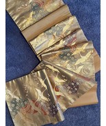 Luxury Japanese Kimono Fukuro Obi Flying Crane and Flower Pattern Gold G... - $2,680.76 MXN