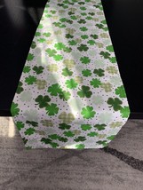 LINED Shamrock St. Patricks Day Table Topper Table Runner 42”x12” - £10.46 GBP