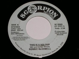 Ronnie Mcdowell This Is A Holdup Vintage 45 Rpm Record - £14.87 GBP