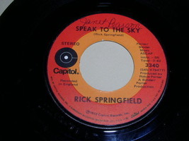 Rick Springfield Speak To The Sky 45 Rpm Phonograph Record Vintage 1972 - £14.85 GBP