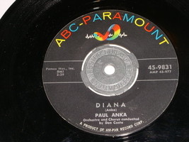 Paul Anka Diana 45 RPM Record ABC Paramount Label - £14.88 GBP