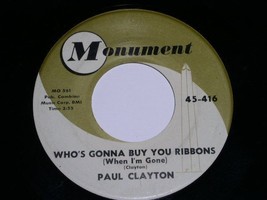 Paul Clayton Vintage Country 45 Rpm Monument Records - £15.14 GBP