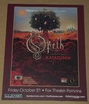 Opeth Concert Promotional Card Pomona California 2011 - $19.99