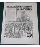 MONROE CALCULATING MACHINE FORTUNE MAG AD VINTAGE 1937 - $26.03 CAD