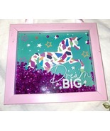 UNICORN PINK DREAM BIG SPARKLY INSPIRATIONAL wall HANGING - $13.00