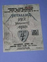 Metallica Promo Card For Indio Concert Slayer Anthrax - $369.57 MXN
