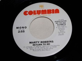 Marty Robbins Return To Me Promotional 45 Rpm Record Vintage 1977 - £14.91 GBP