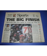 MARK MCGWIRE SPORTS PAGE OC REGISTER 9-28-1998 - $31.54 CAD
