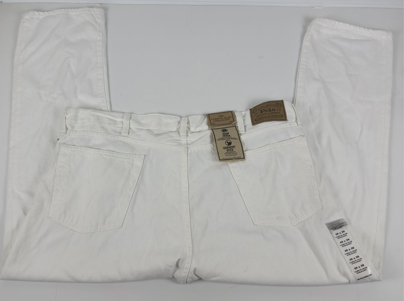 Polo Ralph Lauren Jeans Men's 40x32 Deckwash White Varick Slim Str Garment-Dyed Item image 11