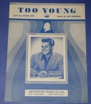 Johnny Desmond Vintage Sheet Music 1951 Too Young - £14.19 GBP