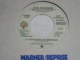 John Anderson If There Were No Memories Promotional 45 Rpm Record Vintage 1980 - £15.17 GBP