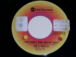 Joe Stampley The Night Time And My Baby 45 Rpm Record Vintage 1976 - £15.21 GBP