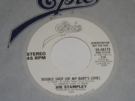 Joe Stampley Double Shot Of My Baby&#39;s Love 45 Rpm Record Promotional - £14.66 GBP