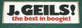 J. GEILS VINTAGE BUMPERSTICKER THE BEST IN BOOGIE - $18.99