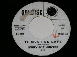Ivory Joe Hunter It Must Be Love 45 Rpm Record Vintage Goldisc Label Promotional - £15.73 GBP