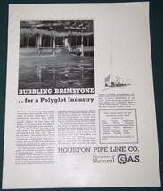 HOUSTON PIPE LINE FORTUNE MAG AD VINTAGE SULPHUR 1937 - $18.99