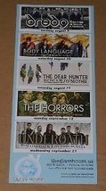 Horrors Concert Promotional Card Pomona California 2011 - $19.99