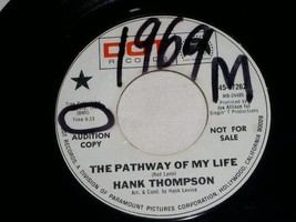 Hank Thompson Pathway Of My Life Promo 45 Rpm Record Vintage 1969 Audition - £14.93 GBP