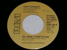 Gary Stewart Oh Sweet Temptation Promotional 45 Rpm Record Vintage 1976 - £15.17 GBP
