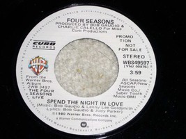 Four Seasons Spend The Night In Love Promotional 45 Rpm Record Vintage 1980 - £15.04 GBP