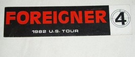 FOREIGNER VINTAGE BUMPERSTICKER 1982 U.S. TOUR - £15.21 GBP