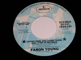 Faron Young Loving Here And Living There 45 Rpm Record Promotional - £15.00 GBP