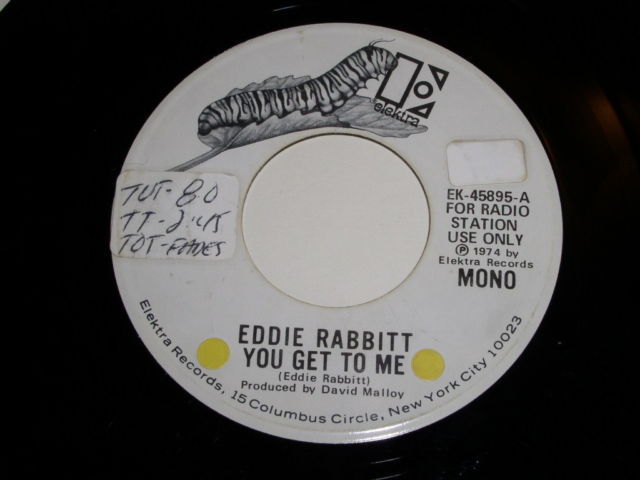 Eddie Rabbitt You Get To Me 45 Rpm Record Vintage 1974 Promotional - $18.99