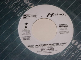 Don Gibson When Do We Stop Starting Over 45 Rpm Record Vintage Promotion... - £15.00 GBP