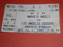 Dodgers Angels Ticket Stub Vintage 1997 Anaheim Stadium - £11.85 GBP