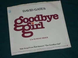 David Gates Goodbye Girl Vintage Picture Sleeve 45 Sleeve Only - £10.15 GBP