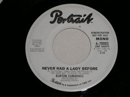 BURTON CUMMINGS NEVER HAD A LADY BEFORE PROMO 45 RPM RECORD VINTAGE 1977 - $18.99