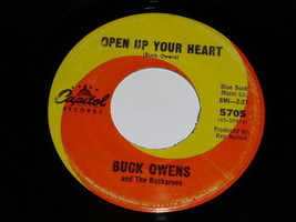 Buck Owens Open Up Your Heart 45 RPM Phonograph Record - £15.00 GBP