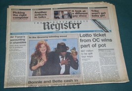 BONNIE RAITT JOHN LEE HOOKER VINTAGE NEWSPAPER 1990 - £15.95 GBP