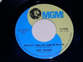 Billy Walker The Day I Was Out And He Was In Vintage 45 Rpm Record Mgm - £14.93 GBP