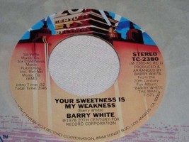 Barry White Your Sweetness Promo Soul 45 Rpm Record Vintage - £15.00 GBP