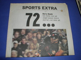 BARRY BONDS SPORTS PAGE OC REGISTER 10-6-2001 - $22.99