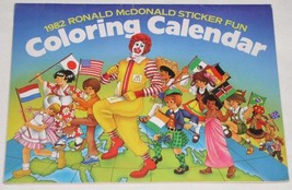 Ronald Mcdonald Sticker Fun Coloring Calendar 1982 - £31.96 GBP