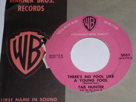 Tab Hunter There&#39;s No Fool I&#39;ll Never Smile Again 45 Rpm Record Warner Bros Lbl - £31.63 GBP