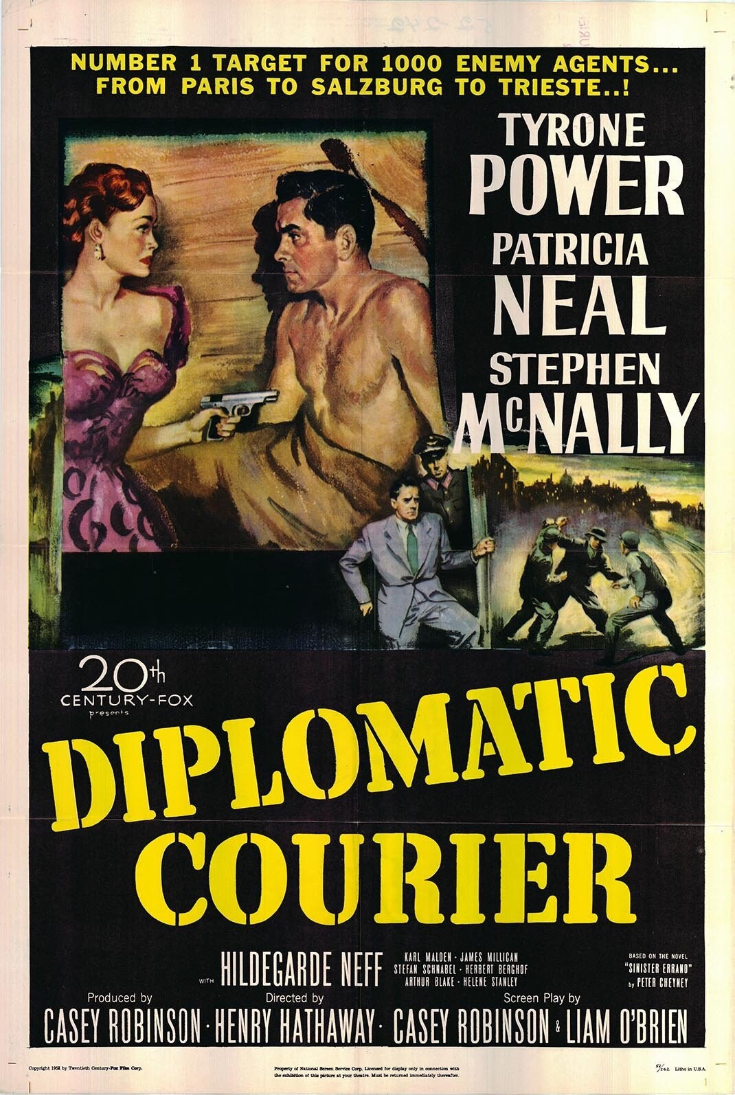 Primary image for Diplomatic Courier Original 1952 Vintage One Sheet Poster