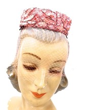 VTG RETRO Veiled Birdcage Cocktail Hat 3 Colors Beaded Sequined O/S 50s LBD  - $35.22