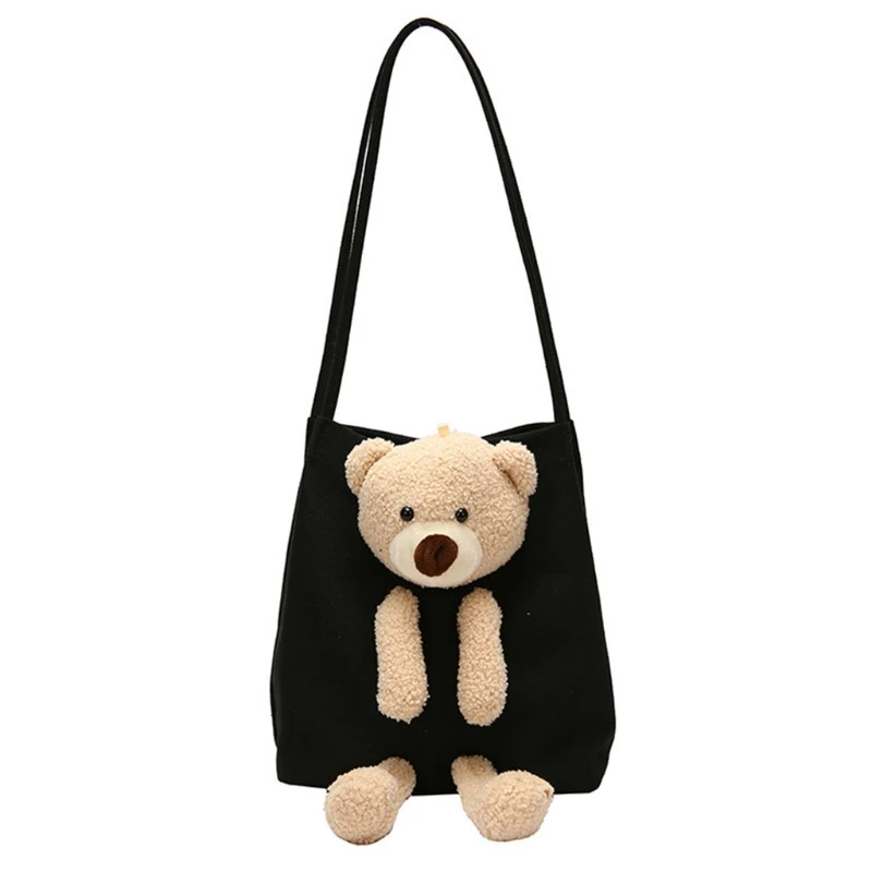 Fashion Cute Bear Canvas Shoulder Bag Personality Fashion Women Shoulder... - $17.29