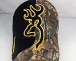 BROWNING Hat Camo Black Buckmark Deer Logo Embroidered OSFM Strapback Hu... - $16.99